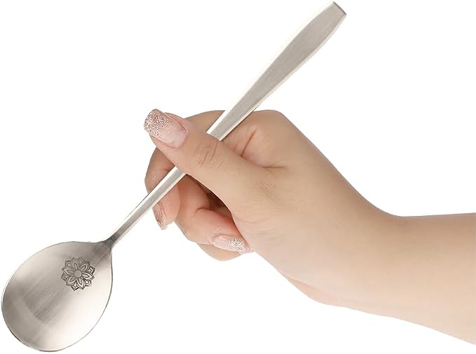 Korean Floral Engraved Spoon and Chopsticks Set, 18/10 Stainless Steel | Sujeo gift set for one in Korean inspired box, made in Korea