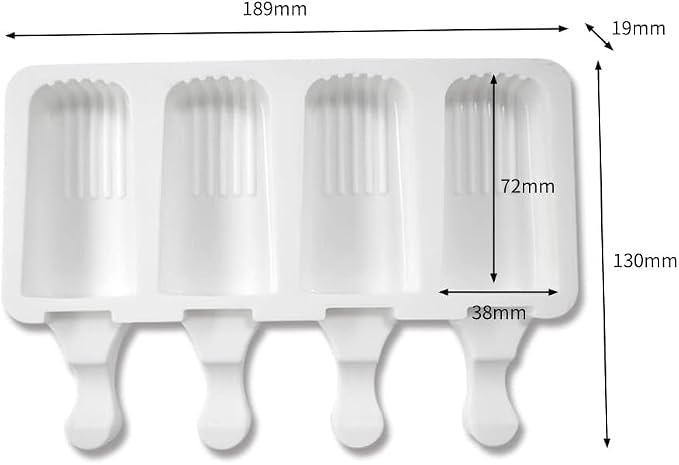 1 Pack Cute Stripe Shape Popsicle Molds Silicone Ice Pop Molds 4 Cavities Popsicle Molds for Kids Adults Ice Cream Mold Cakesicles Mould DIY Popsicle Maker Homemade Popsicle Silicone Molds F