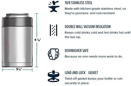 12 oz Tumbler, Double Wall Stainless Steel Insulated Can Cooler, Beer Bottle Holder