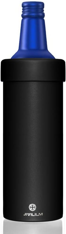 16oz Slim Aluminum Beer Bottles holder (Black) | Vacuum insulated stainless steel cooler