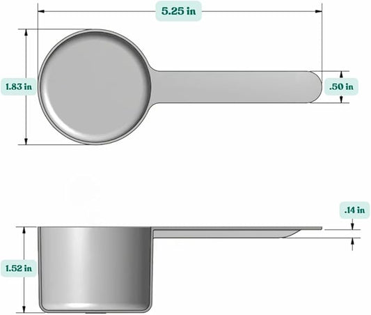 55 mL (55 CC | 1.86 Oz.) Long Handle Scoop for Measuring Coffee, Pet Food, Grains, Protein, Spices and Other Dry Goods (Pack of 1)