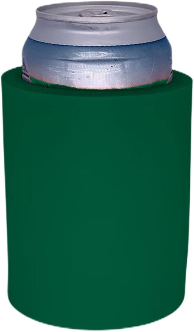 Blank Thick Foam Old School Can Cooler (Forest Green)