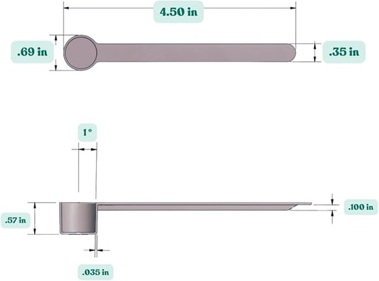 1/2 Teaspoon (2.5 mL) Long Handle Scoop for Measuring Coffee, Pet Food, Grains, Protein, Spices and Other Dry Goods (Pack of 25)