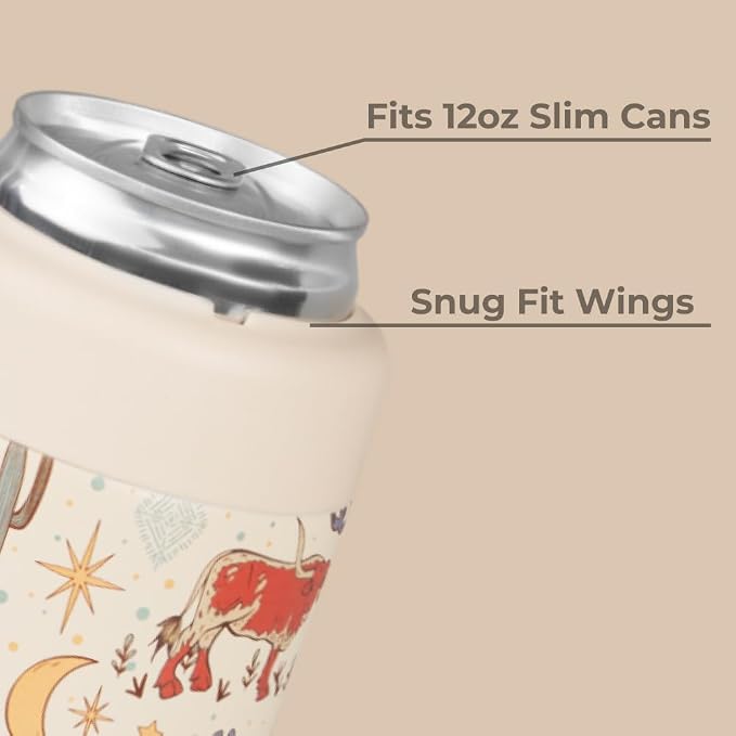 HydroJug Slim Can Cooler 12 oz, Stainless Steel Can Holder, Rodeo