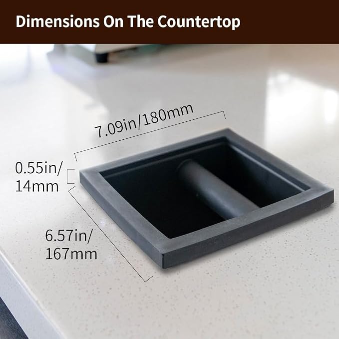 watchget Bottomless Espresso Knock Box, Built-in Coffee Ground Container | Detachable Rubber Rod; Desktop Waste Bin for Commercial Coffee Bar Shop