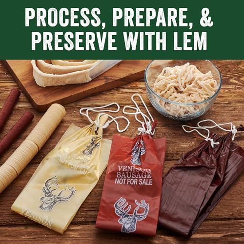 LEM Products Clear Fibrous Casings, 2 ½ Inches x 20 Inches, Non-Edible Sausage Casings, Stuffs Approximately 3 Pounds Per Casing, Great for Summer Sausage, Pepperoni, and Salami, 25 Count Pack