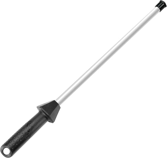 Total L.17.5-Inch/Rod L.12-Inch 3000-Grit Ceramic Sharpening Steel with Built-In Angle Guides and Anti-Breaking Cap, Sharpening Rod, Knife Steel, Ceramic Honing rod, Chaira Afilador Cuchillos