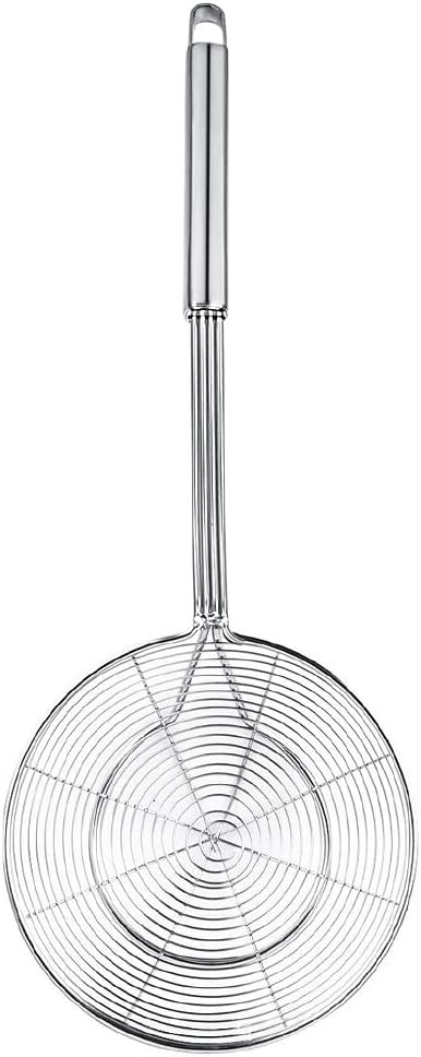 Spider Strainer Skimmer, Swify Stainless Steel Asian Strainer Ladle Frying Spoon with Handle for Kitchen Deep Fryer, Pasta, Spaghetti, Noodle, 7 Inch