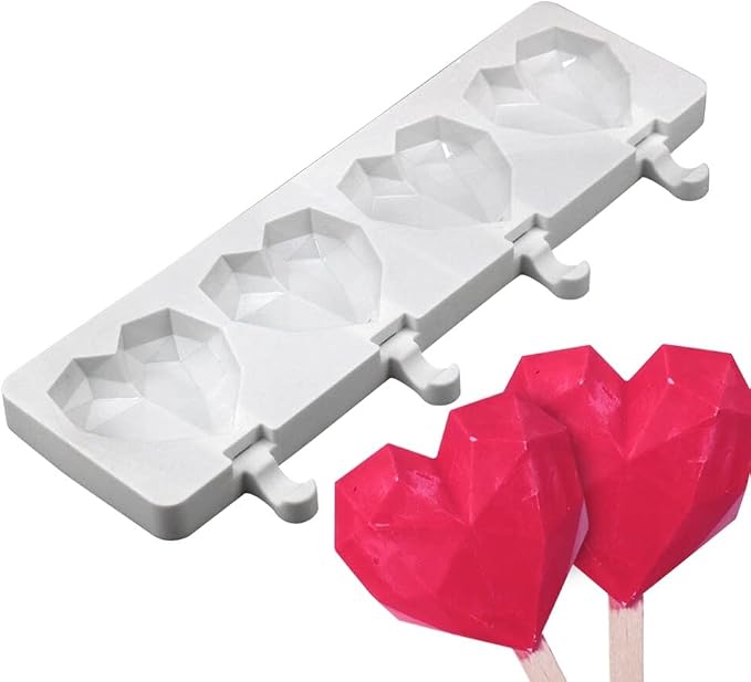 Popsicles Molds, Cake Pop Mold 4 Cavities Ice Pop Cakesicle Molds Silicone Ice Cream Mold, Silicone Popsicle Molds, Ice Pop Mold, Silicone Popsicles Molds for Kids, Reusable Popsicle Maker