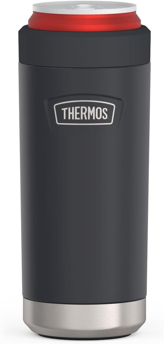 THERMOS ICON SERIES, Slim Beverage Can Insulator - 12 Ounce, Granite - Vacuum Insulated Stainless Steel