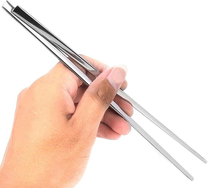 Polished Stainless Steel Spoons and Chopsticks Set, Korean Chopsticks and Spoons tableware with long-hand, Reusable, set of 3-silver
