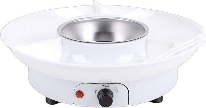 2 in 1 Electric Fondue Set & Smores Maker Tabletop Indoor Kit, Detachable Serving Trays, Smores Station Chocolate Melting Pot, Movie Night Supplies & Housewarming Gifts (US Plug)