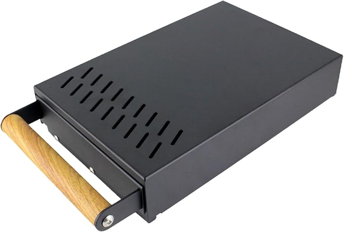 Handle Drawer Knock Box, Stainless Steel Detachable Coffee Stick Tapping Container, Shock-Absorbing And Durable Barista Style Tapping Box, Detachable Tapping Stick, Wooden Handle (Black)