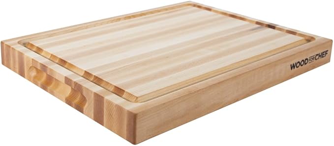 24" Classic Maple Reversible Cutting Board with Juice Groove | Folding Design, HDPE Lumber, Weathered Wood Finish, Wide Armrests, Contoured Seat, Outdoor Patio Use