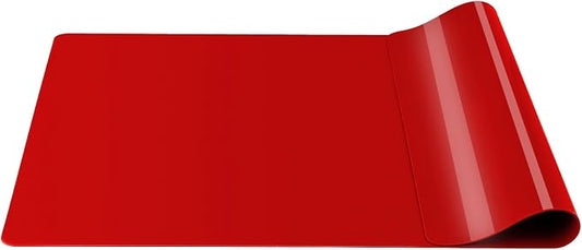 Silicone mats, Food-Grade Non-Slip Heat Resistant Mat Silicone Baking Mat 2MM Thick Pastry Mat,Countertop Protector Mat Hot Pad for Coffee Maker, Air Fryer, Toaster (Red)