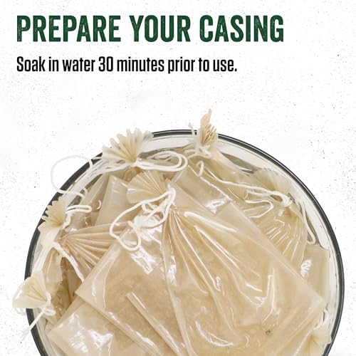 LEM Products Clear Fibrous Casings, 2 ½ Inches x 20 Inches, Non-Edible Sausage Casings, Stuffs Approximately 3 Pounds Per Casing, Great for Summer Sausage, Pepperoni, and Salami, 25 Count Pack