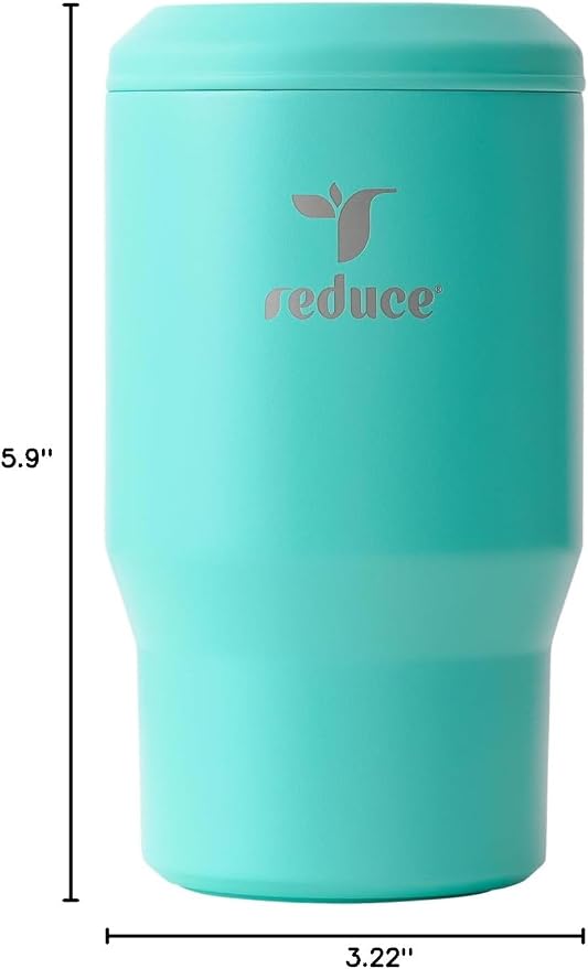 Reduce 4-in-1 Drink Cooler - Versatile Can & Bottle Holder with Vacuum Insulation - Keeps Drinks Cold Up to 4 Hours - Includes Bottle Opener - Fits Cupholders & Dishwasher Safe - 14oz - Ocean Breeze