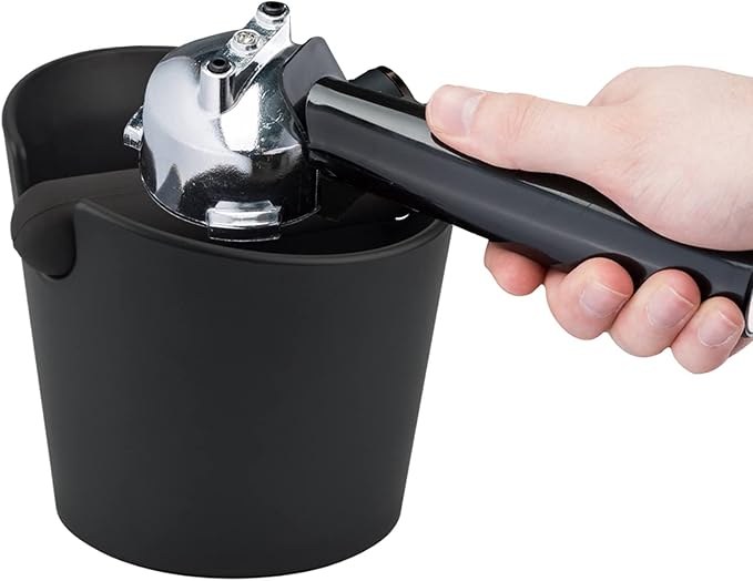 HOMEE Coffee Knock Box 4.8 Inch Barista Style Knock Box With Removable Bar | Round Shock-Absorbent Durable With Removable Knock Bar and Non-Slip Base Gift