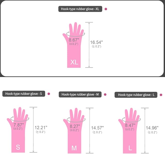 Myungjin 2 Pairs Reusable Waterproof Non-Slip Honeycomb Grip Latex Rubber Gloves with Hang-Dry Hooks/Hanging Loops for Dishwashing Household Cleaning Cooking (X-Large)