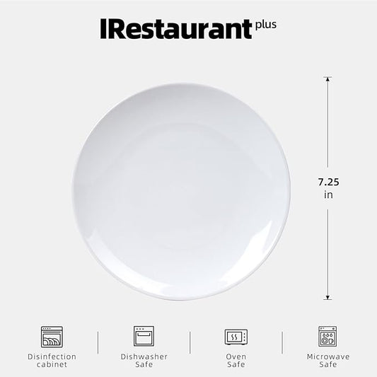 Stoneware Coupe Commercial Grade Dinnerware Bright White Plate 7.25", Case of 36