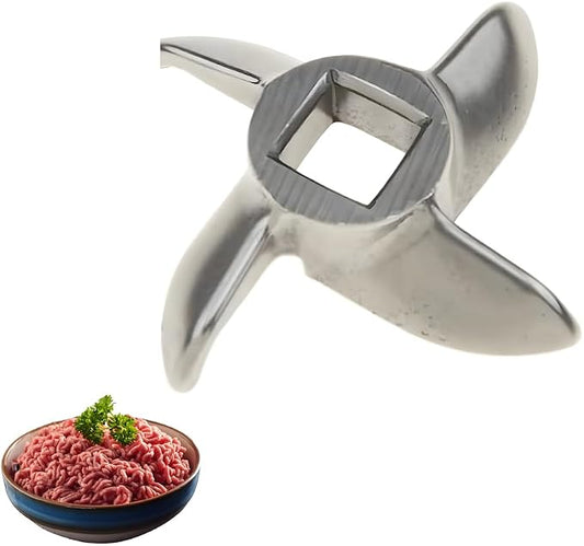 Stainless Steel Silver Meat Grinder Blade #8 – Knife Cutter Replacement for Grinders – Food Chopper Machine Parts – Mincer Cutting Plate Spare Part for Kitchen – Grinding Blades Accessories