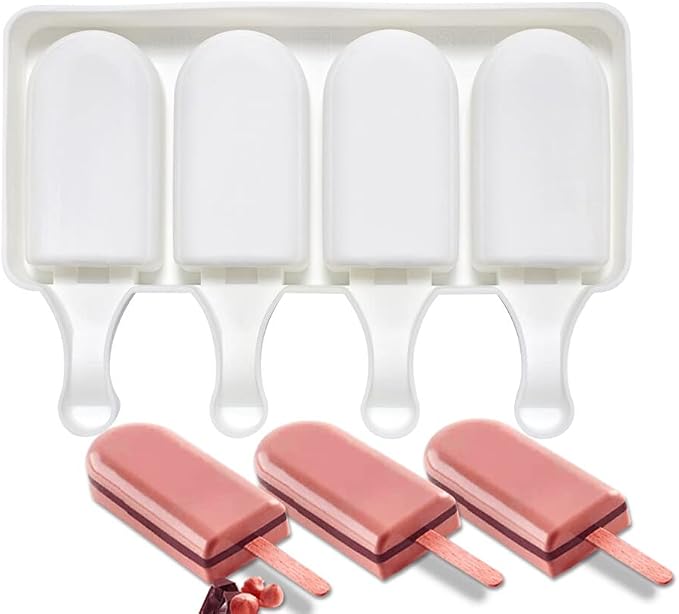 Surakey Ice Cream Silicone Mold Popsicle Silicone Mold Soft and Smooth Mould for DIY Homemade Ice-Lolly Ice Cream Ice Candy Cake Pop Maker Mold Non-Stick & Easy Release, Type 13