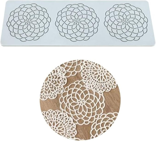 Silicone Molds 3D Hollow Leaf Chocolate Molds Honeycomb Bee Candy Mold Flower Pattern Fondant Mold Cake Topper Sugar Craft Decoration (Q_Flower_10.04 * 3.6 * 0.08inch)