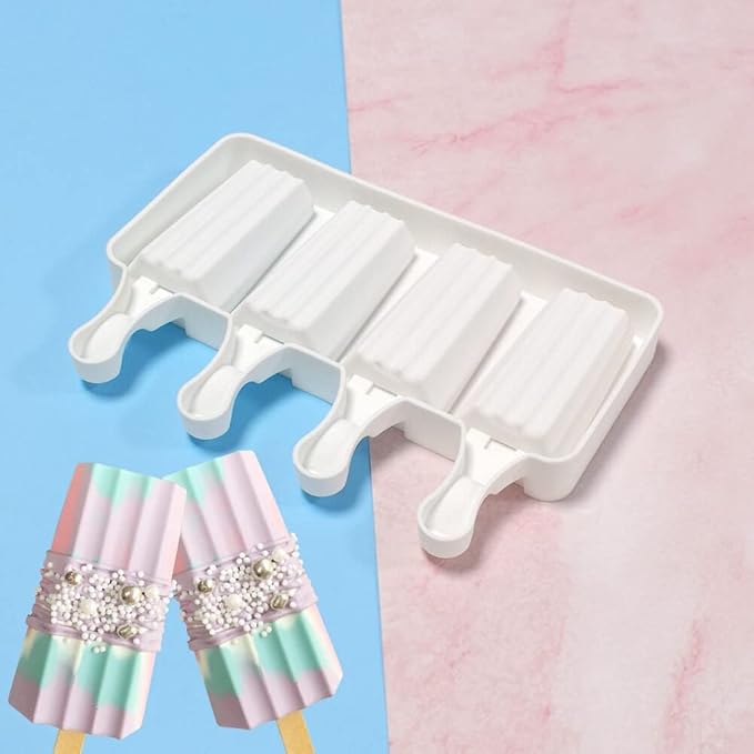 Surakey Ice Cream Silicone Mold Popsicle Silicone Mold Soft and Smooth Mould for DIY Homemade Ice-Lolly Ice Cream Ice Candy Cake Pop Maker Mold Non-Stick & Easy Release, Type 12