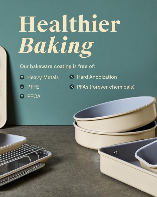 Caraway Non-Stick Ceramic 9” Circle Pan - Naturally Slick Ceramic Coating - Non-Toxic, PTFE & PFOA Free - Perfect for Birthday Cakes, Tartes, & More - Navy