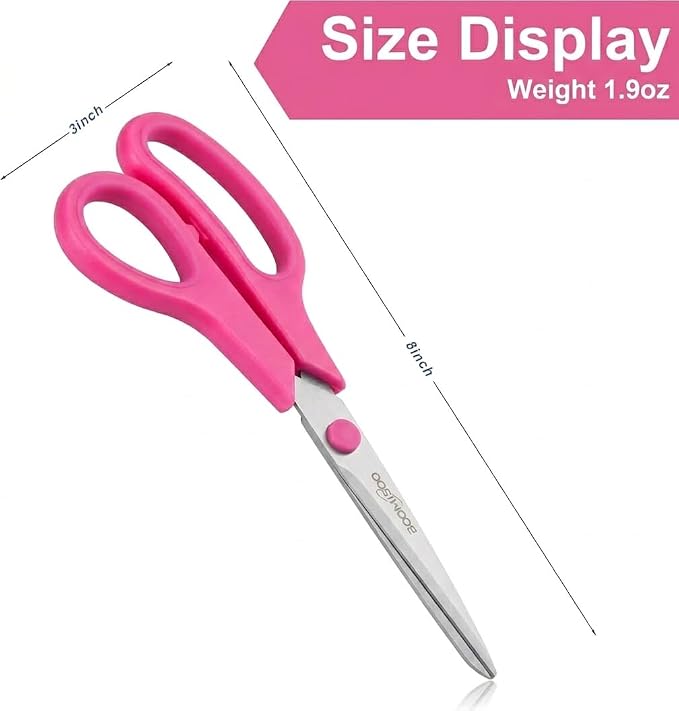 24PCS 8" Scissors,Sharp Stainless Steel Multicolor for Office School Crafts | Right/Left Handed, Comfort Grip Scissors for Office Desk Accessories Sewing Fabric Home Craft School Teacher/Class Supplies