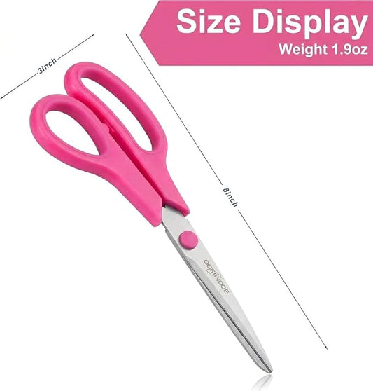 24PCS 8" Scissors,Sharp Stainless Steel Multicolor for Office School Crafts | Right/Left Handed, Comfort Grip Scissors for Office Desk Accessories Sewing Fabric Home Craft School Teacher/Class Supplies