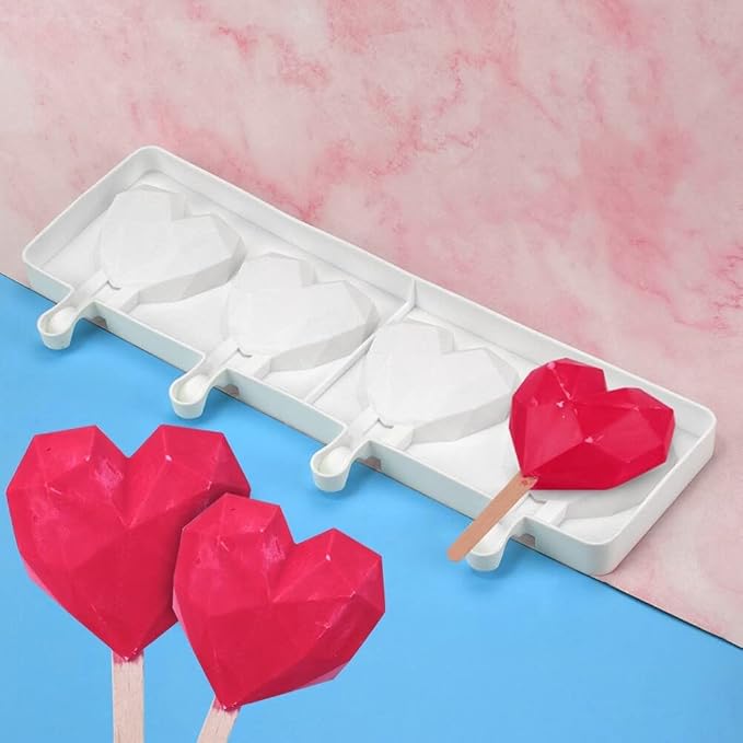 Popsicles Molds, Cake Pop Mold 4 Cavities Ice Pop Cakesicle Molds Silicone Ice Cream Mold, Silicone Popsicle Molds, Ice Pop Mold, Silicone Popsicles Molds for Kids, Reusable Popsicle Maker