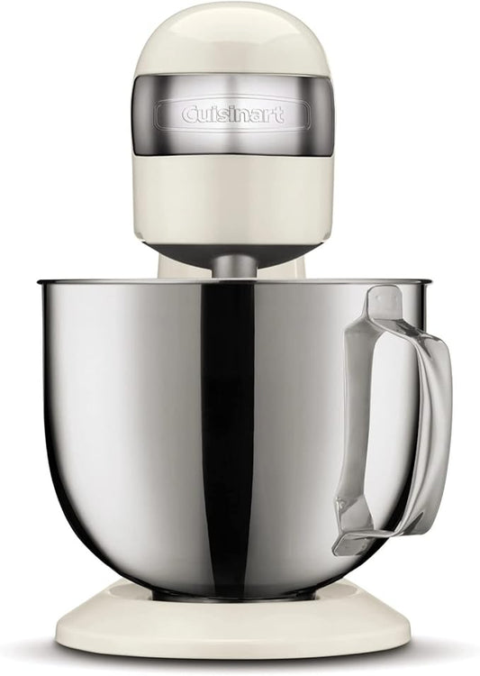 Cuisinart SMD-50CRM Precision Pro 5.5-Quart Digital Stand Mixer with 12-Speeds, 3 Preprogrammed Food Prep Settings, Mixing Bowl, Chef's Whisk, Flat Mixing Paddle, Dough Hook, and Splash Guard, Cream