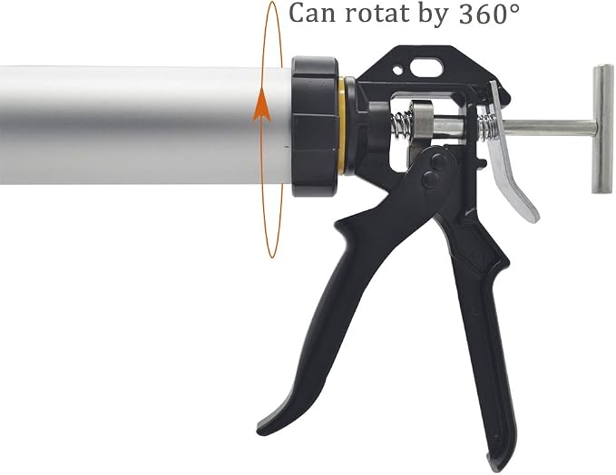 600ml Caulking Gun with Aluminum Barrel for 10oz/20oz Sausage Pack,10oz Cartridge and Bulk Application