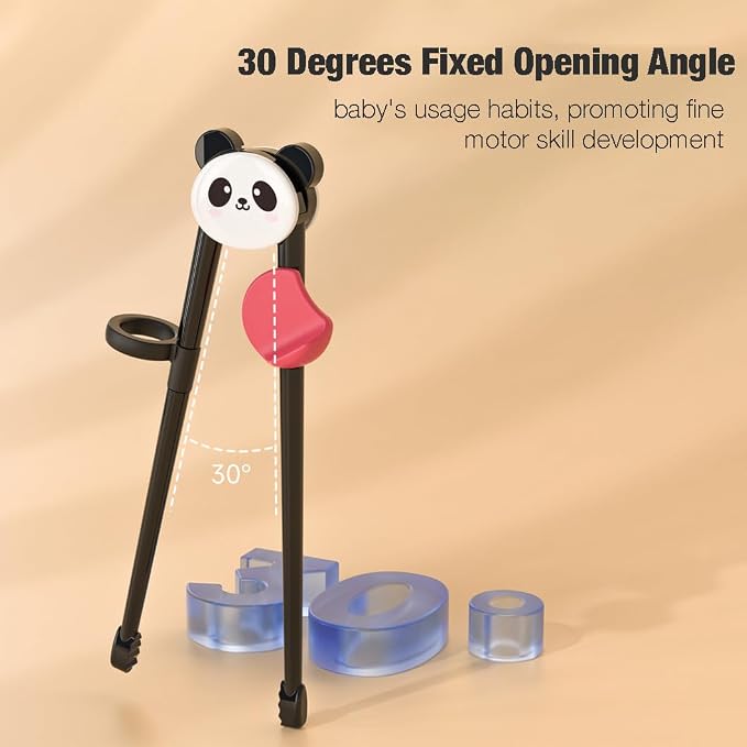 PandaEar 3 Pairs Animal Toddler Training Chopsticks for Kids, Reusable Beginners Learning Chopsticks with Silicone Finger Guide, Frog, Bear & Panda Helpers for Boys and Girls Ages 2-8