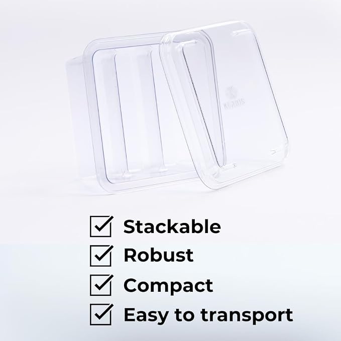 Klaris Collins Ice Cube Storage Containers, 5-Pack with Lids for Freezer | Klaris Collins Cube Storage Containers, Freezer Storage, Stackable Design, Holds 15 Collins Ice Cubes