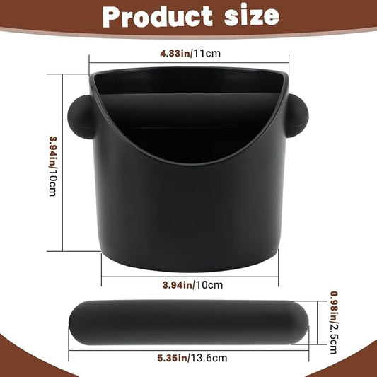 Espresso Knock Box 4.3 Inch Small Coffee Grounds Bin with Removable Knock Bar Non Slip Base Splash Proof Mini Knock Box for Home Cafes Restaurants