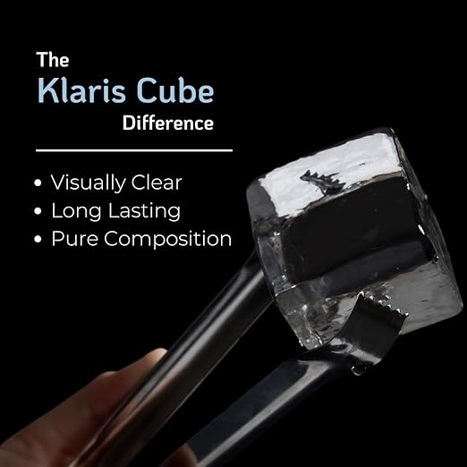 Klaris Clear Ice Maker, 4 Large 2-Inch Ice Cubes for Whiskey & Cocktails | Klaris Clear Ice Maker, Stainless Steel Shell, Reusable Ice Tray, Slow-Melting Ice, Ready in 8–12 Hours