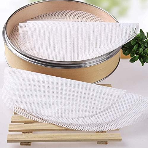 4 Pieces Round Silicone Reusable Steamer Mat Mesh Sheet for Fruit Dryer,Food Dehydrator Sheets Dryer Mesh,10" Diameter