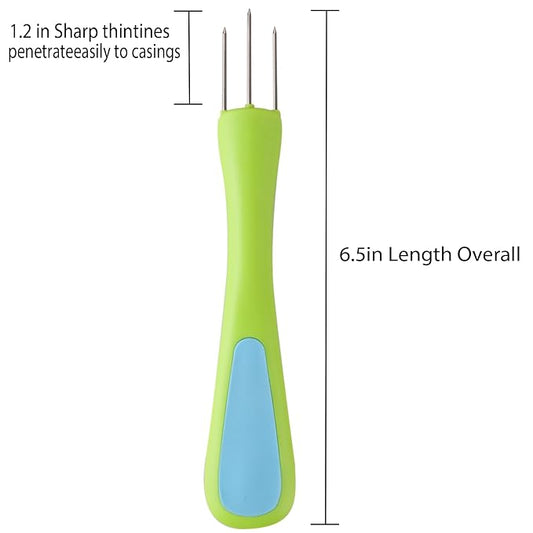 4 pcs Sausage Pricker Tool，3 sharp prongs sausage pricker for Sausage Casings Natural Hog Casing
