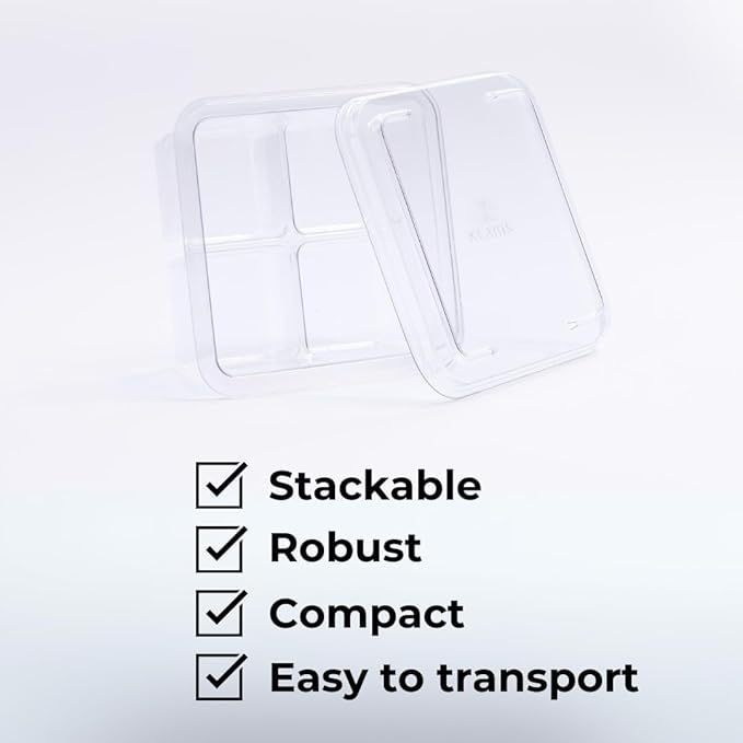 Klaris 2-Inch Ice Cube Storage Containers, 5-Pack with Lids for Freezer | Klaris 2-Inch Ice Cube Storage Containers, 5-Pack, Stackable, Freezer Safe, Fits 2-Inch Ice Cubes & Spheres
