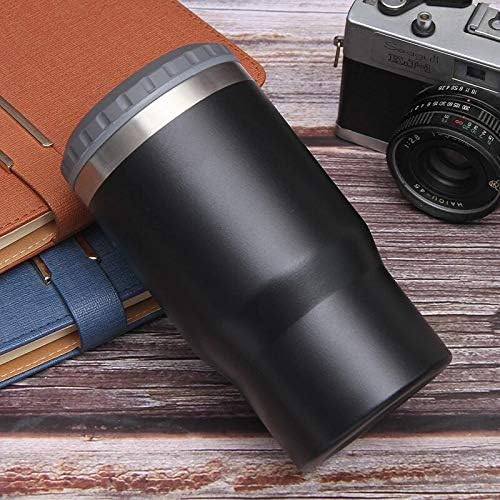 4 in 1 Stainless Steel Can/Bottle Insulator, 14oz Two-Way Lids SUS Insulated Can Cooler, Beer Bottle holder (Black)