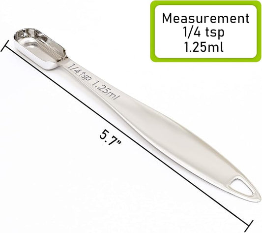 1PCS 1/4Teaspoon (1.25ml) Single Measuring Spoon, Individual Stainless Steel Long Handle Measure Tablespoon Only