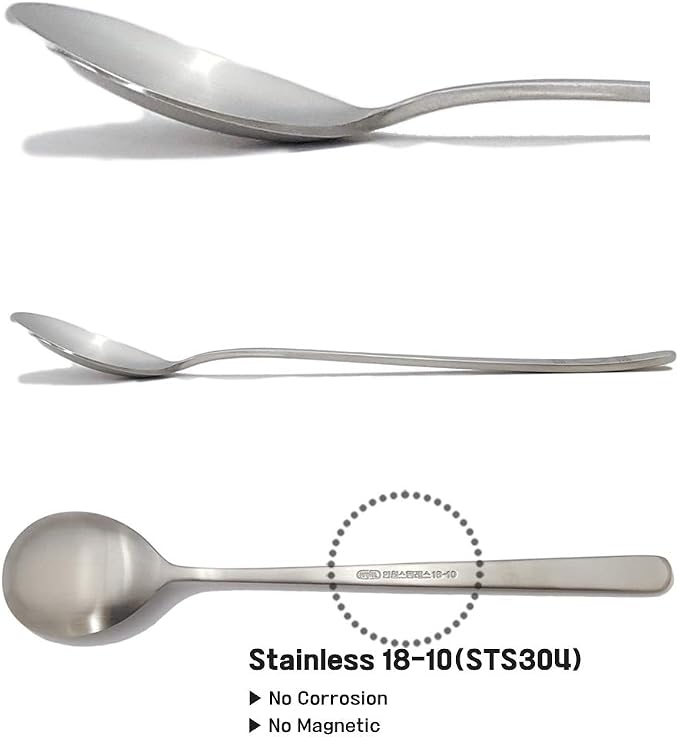 [5 Sets] [Made in Korea] Korean Sticky Rice Spoon Chopsticks Set Gold Titanium Plating 304 Stainless Steel Tableware Cutlery Set Mukbang Chopsticks (Four-leaf Clover, 5 Sets)