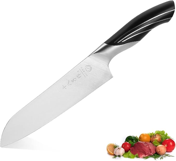 SHI BA ZI ZUO 6.5-inch Santoku knife Professional Chef's knife, kitchen knife stainless steel with cast steel handle