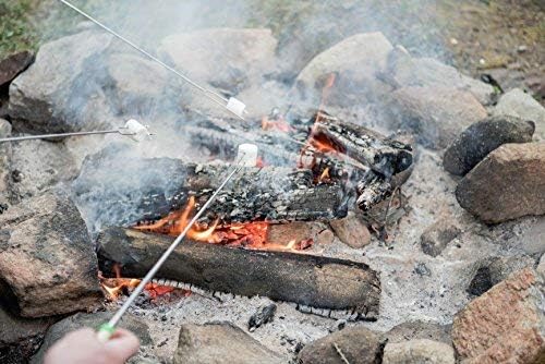 MalloMe Smores Sticks for Fire Pit - Accessories for Campfire Marshmallow Roasting Sticks Smores Kit Outdoor - Smore Skewers Hot Dog Fork For Outside, Camping Essentials Bonfire Gear Long 32" 10 Pack