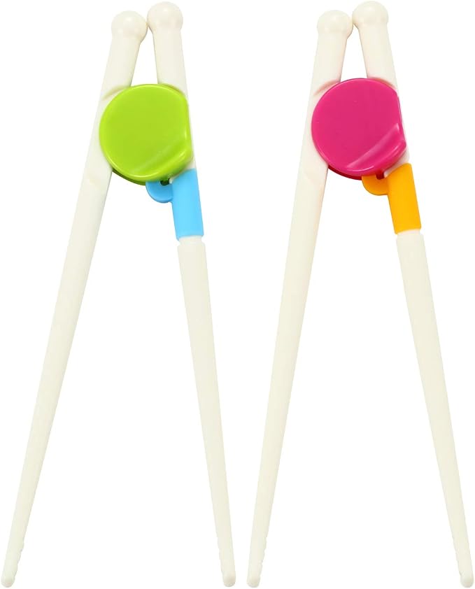 PandaEar 2 Pairs Kids Training Chopsticks, Reusable Dishwasher Safe | Children Learning Practice Chopsticks for Beginners Toddler, Develops Fine Motor Brain Skills