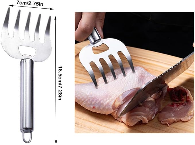 2 Pack Meat Gripper Claws with Long Handle Meat Shredding Claws Meat Handler Shredder Claws Set Chicken Shredder Claw Stainless Steel BBQ Pulled Pork Paws for Pulled Pork Taco Meats Smoker