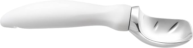 Spring Chef White Commercial Ice Cream Scoop with Comfortable Handle - Heavy Duty Metal Ice Cream Scooper for Frozen Yogurt, Gelato, Sorbet, Melon, Sundae - Dishwasher Safe Kitchen Tool