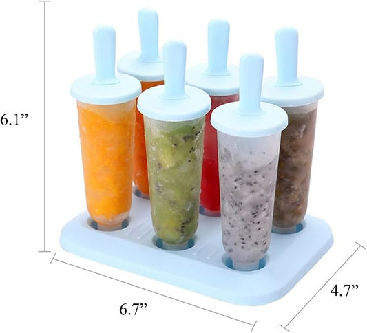 CHICHIC Popsicle Molds Ice Pop Makers Ice Pop Molds Ice Bar Maker Plastic Popsicle Mold, Kids Ice Cream Tray Holder Lolly Pops, Kitchen Supply(Mixed Large)